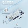 Aula F75 Mechanical RGB TKL GrayWood V4 Switch Wireless Macro Hot Swap Turkish Q Keyboard Ice Blue