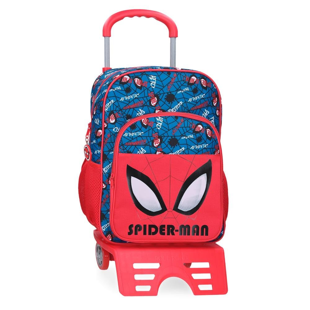 Marvel Joumma Spiderman Authentic School Backpack with Trolley Red 30x40x13cm Polyester 15.6L, red, School Backpack with Trolley