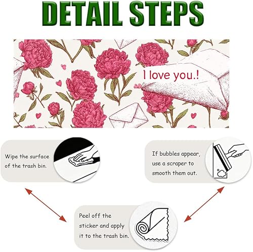 Miniatura 8 de Peel and Stick Wallpaper 39.37x15.75 Inch PVC Countertop Cover Decorative Contact Paper for Desk Table Cabinet Backsplash Pink Floral Envelope