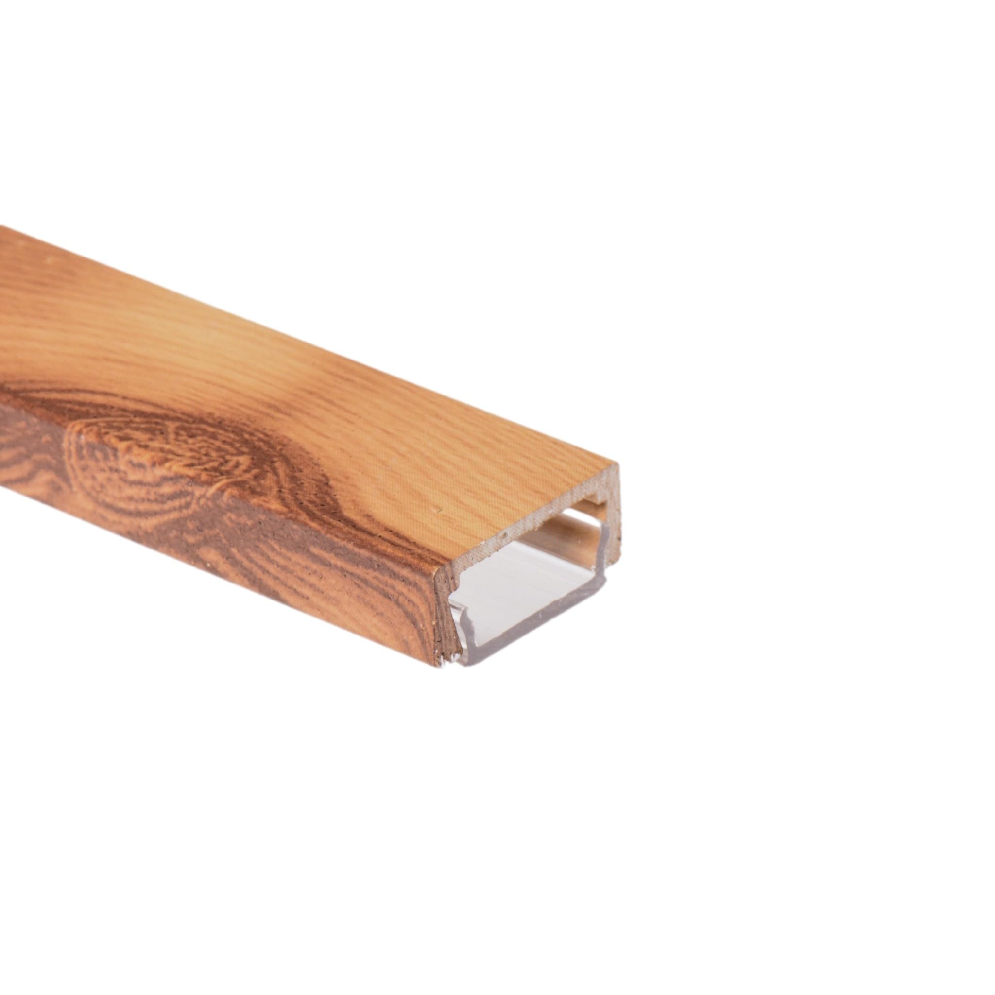 AFTERTECH 1 x 2 metros 1506LE 15x6 mm Perfil de aluminio para tiras LED, barra rígida de 2 m, color madera – Cubicature Hydro Dipping efecto madera + tapa transparente (1 x 2 metros 1506LE