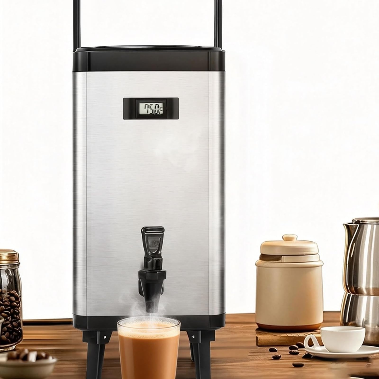 Distributore termico per bevande, in acciaio inox, per bevande calde e fredde con beccuccio, capacità 12 l, per tè, caffè, acqua, ideale per feste, picnic all'aperto, buffet