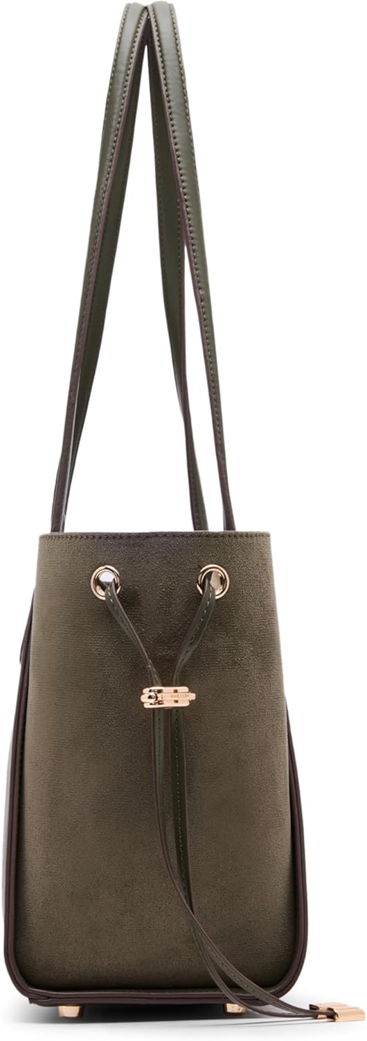 Anne Klein Womens East West Suede Tote, Olive - Image 6