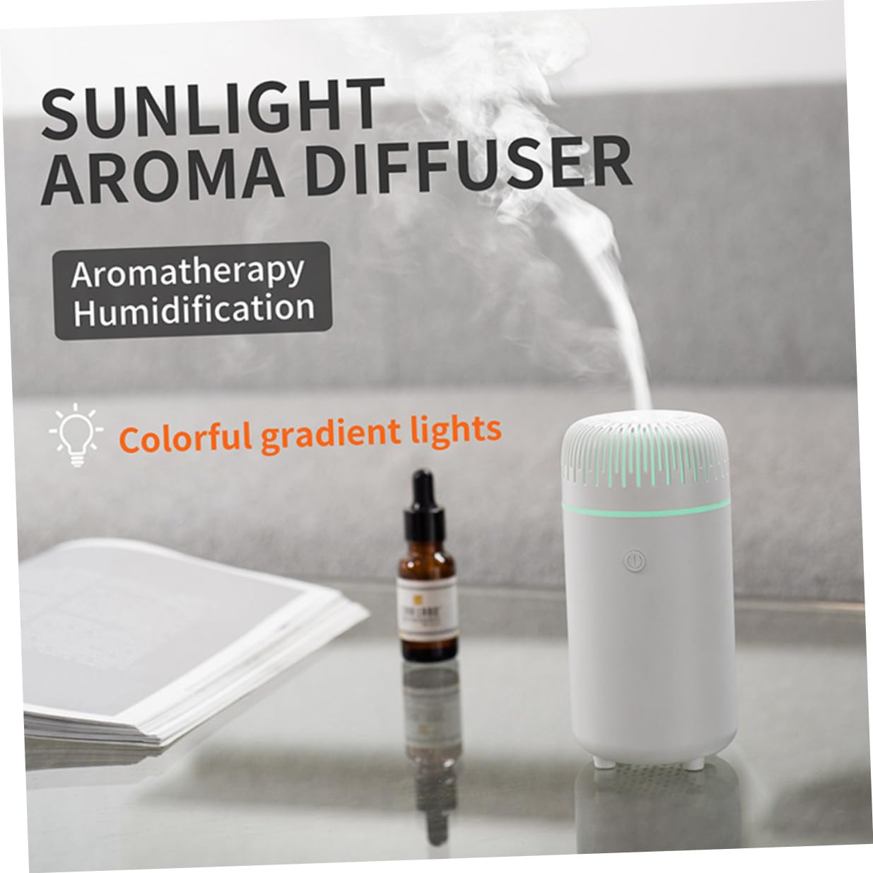Difusor de Aroma para Coche y Hogar Humidificador Ultrasónico Compacto y Silencioso Brumizador de Esencias Ambientador Eléctrico Portátil para Habitaciones Pequeñas y