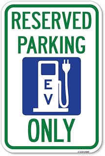 Ev Only (With Electric Vehicle Charging Station Graphic) | 12" X 18" Heavy-Gauge Aluminum Rust Proof Parking Sign | Protect Your Business & Municipality | Made in The USA