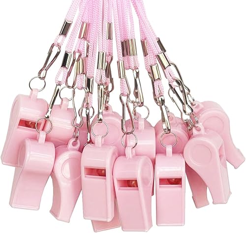 Vista 13 de 20 piezas de silbatos fuertes de plástico con cordón para entrenadores árbitros baloncesto fútbol deportes entrenamiento evento salvavidas Verde