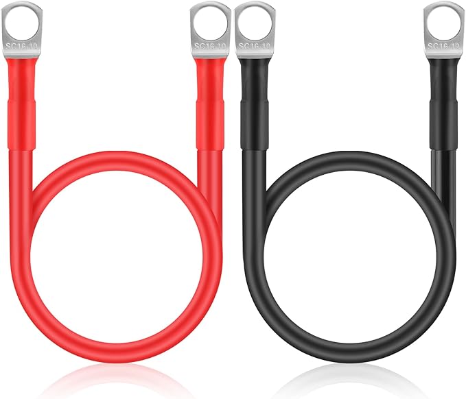 2 Pz 30cm 12V Cavi Batteria Linea Di Collegamento Batteria Rame Inverter Cavo Sostuzione Parti Moto Universali - Foto 4