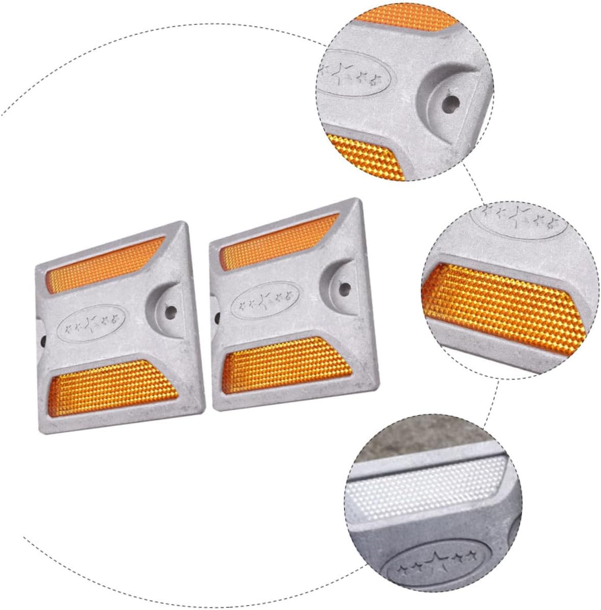 BESPORTBLE 8pcs Reflective Road Emergency Pavement Markers for Safe Nighttime Visibility Roads and Driveways Random Style