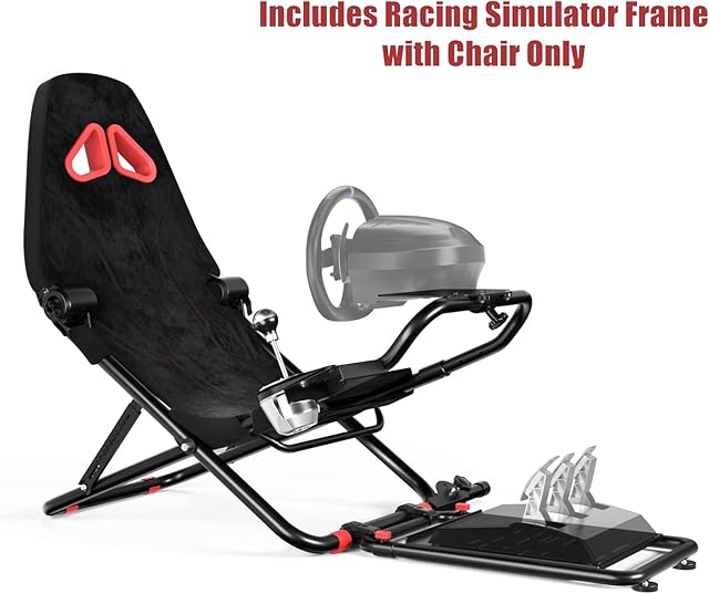 RACGTING Racing Simulator Cockpit for G920 G29 G923, Foldable Racing Simulator for Thrustmaster T248X T248 T300 T150 458 TX Xbox PS5 PS4 PC (Black)