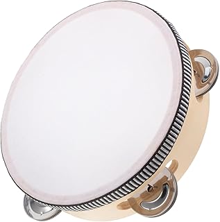 タンバリン 着信音 ウォッシュボード楽器 のためのドラムスティック 初心者のドラムスティック 音楽のおもちゃ 回転ドラム パーカッションスティック 木、金属 Beige