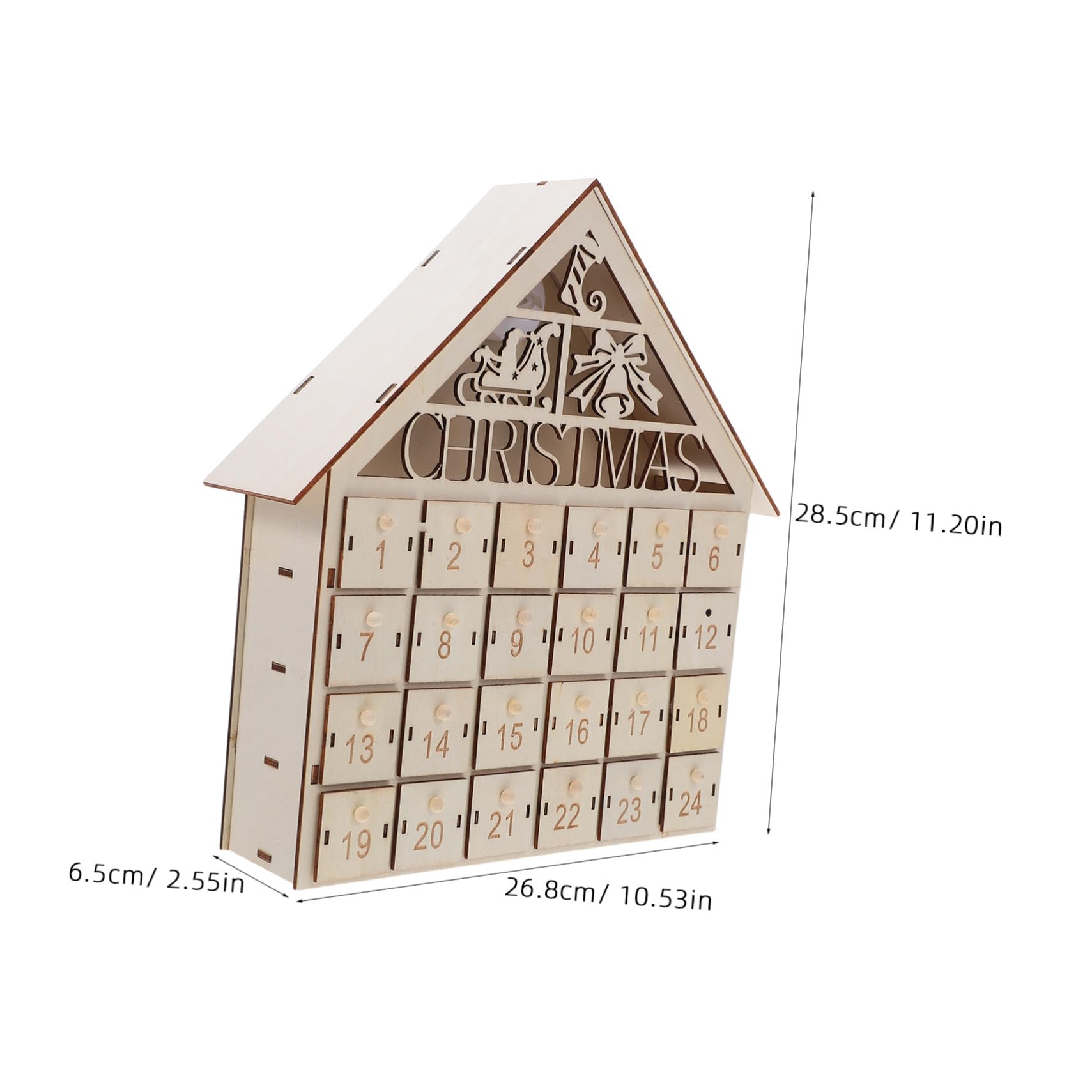 Anneome Adventskalender aus Holz Countdown zu Weihnachten Beige
