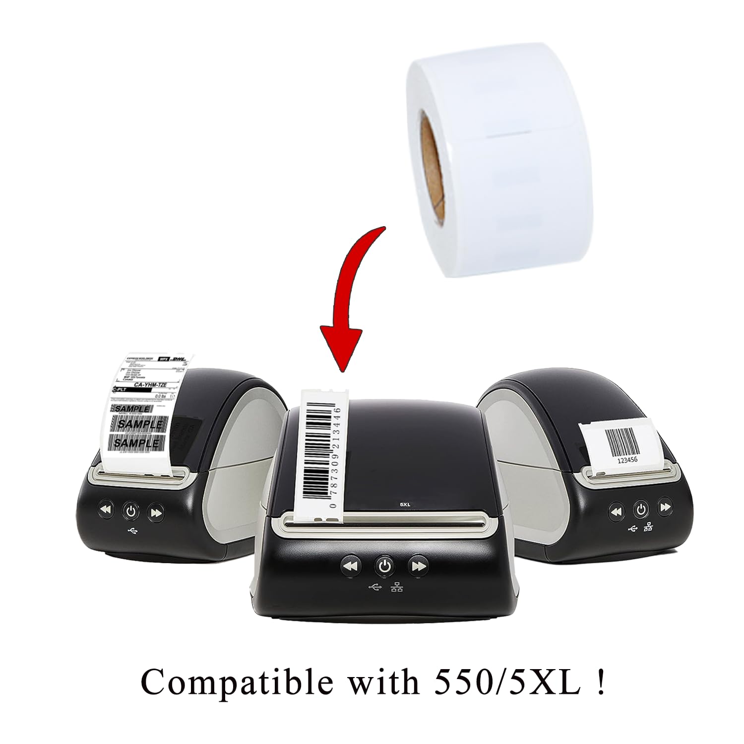 Etichette - 10 Rotoli per Dymo S0722370 99010 28 x 89mm - Compatibili con le Stampanti Dymo LabelWriter 550 130 Etichette per Rotolo
