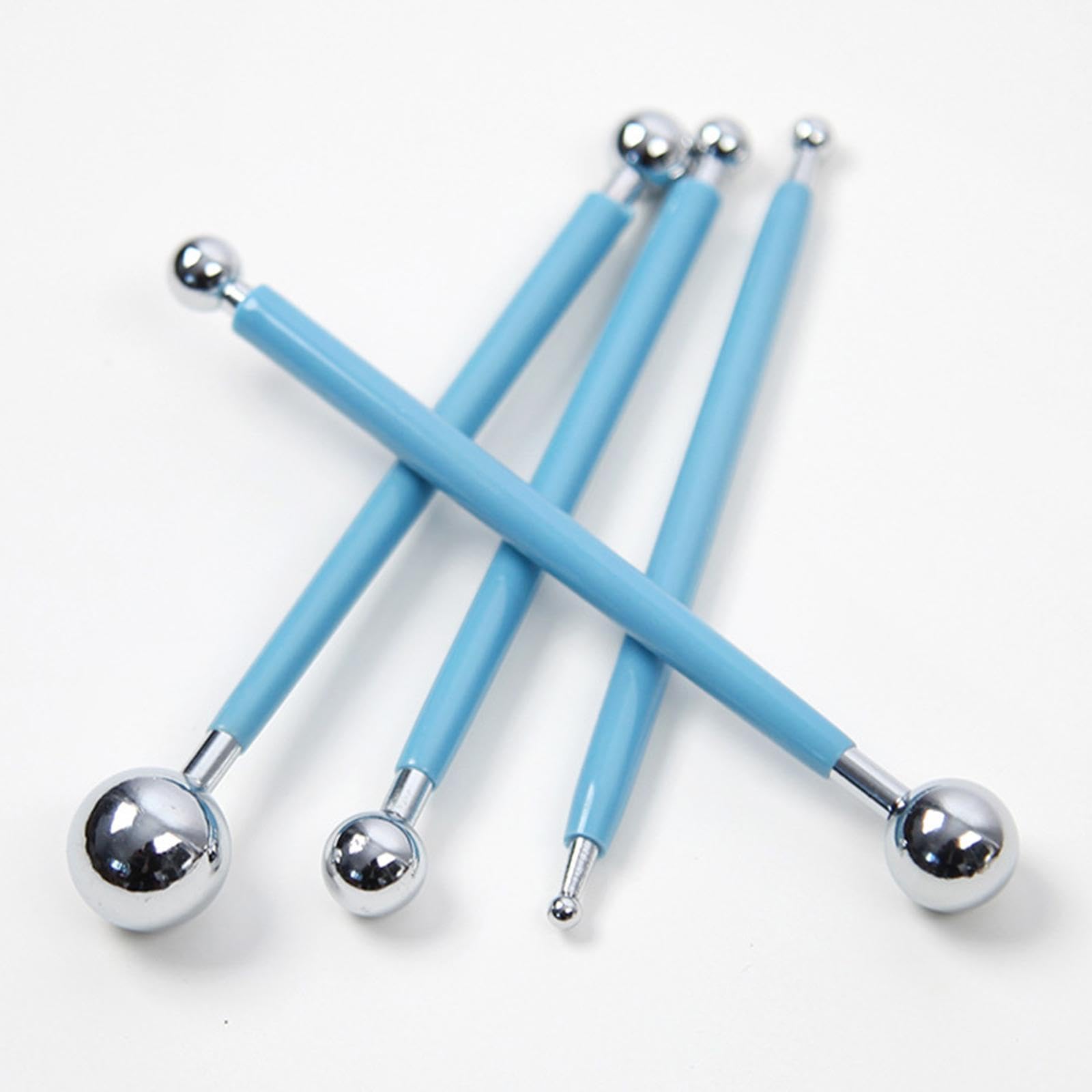 F Fityle 3x 4 Punzoni a Sfera per Puntinatura, Punzone a Sfera per Goffratura di Motivi, Strumento per Modellare E Scolpire