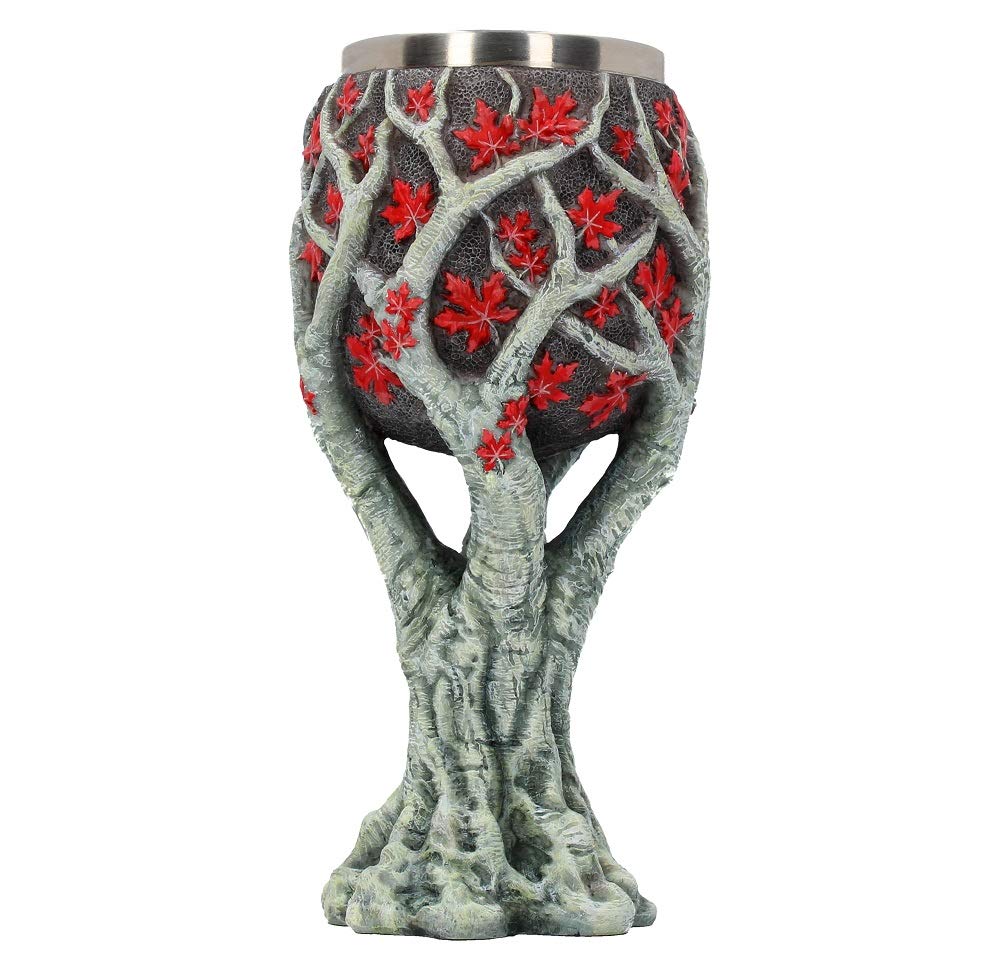 Nemesis Now Weirwood Tree Game of Thrones - Copa (23,5 cm, Resina con Inserto de Acero Inoxidable), Color Gris