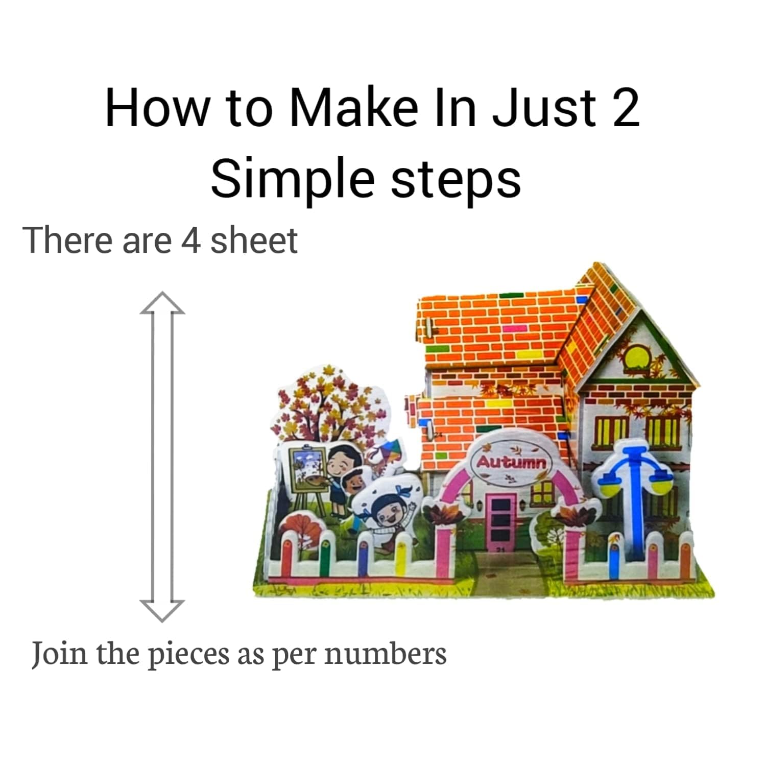 Samariya Sweet 3D Puzzle House 4 Sheets Attractive Show Piece Kids