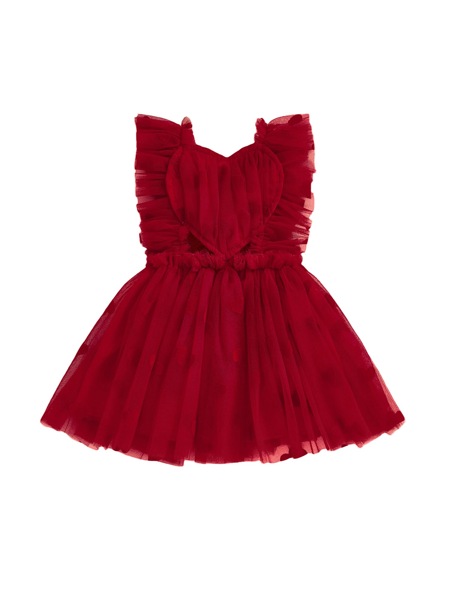 GXNRHG Baby Girl Valentines Tutu Sukienka Śliczny nadruk w kształcie serca Pończoch Suknie liniowe Letnia księżniczka Urodziny Party Wzburzona sukienka letnia