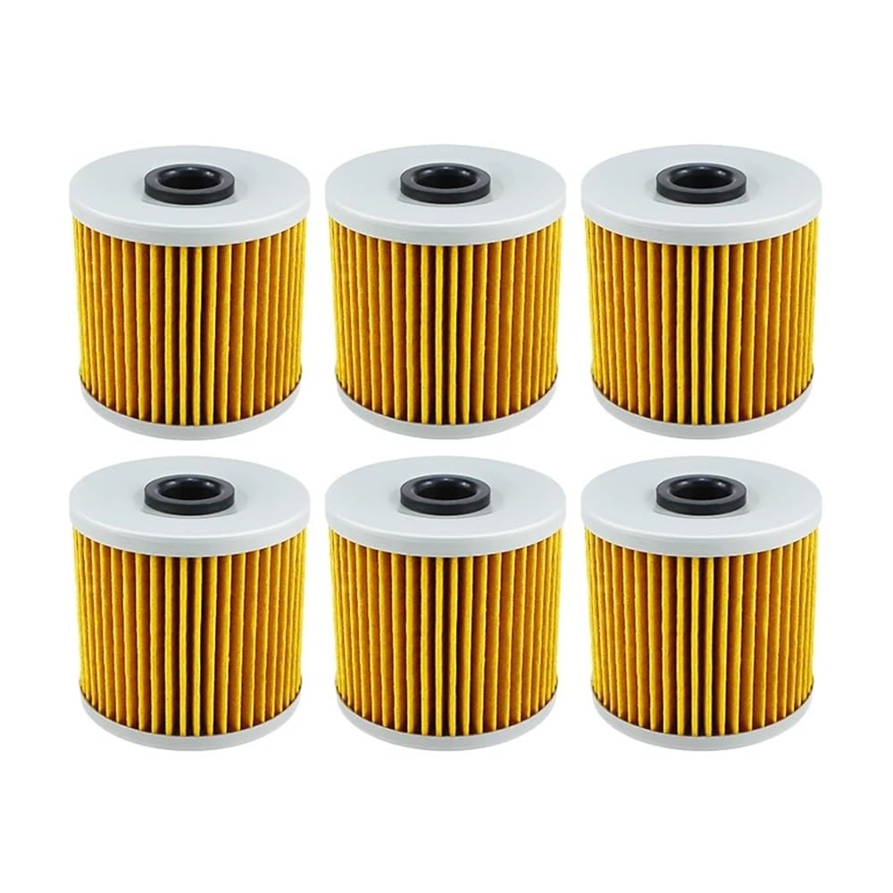 2/4/6 sztuk Cyl Motocykl Filtr oleju pasuje do Kaw KL250 KL600 KL650 Ten 650 KLR250 KLR600 KLR650 Ca KLX650 KLX650R(6pcsyellow)