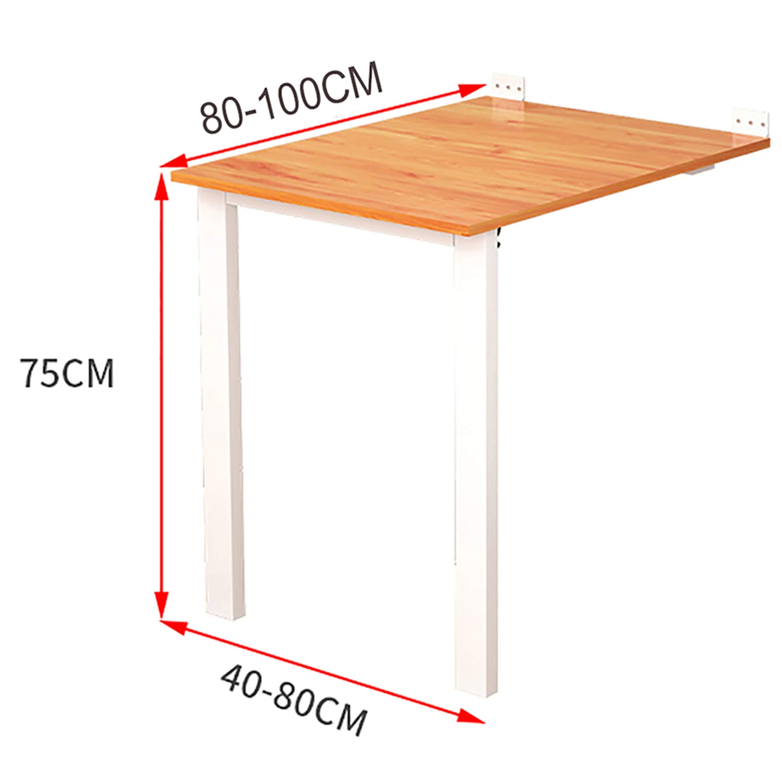 Tavolo Pieghevole A Parete - In Legno Di Pino, Scrivania Ribaltabile Salvaspazio, Carico 70kg - Foto 3