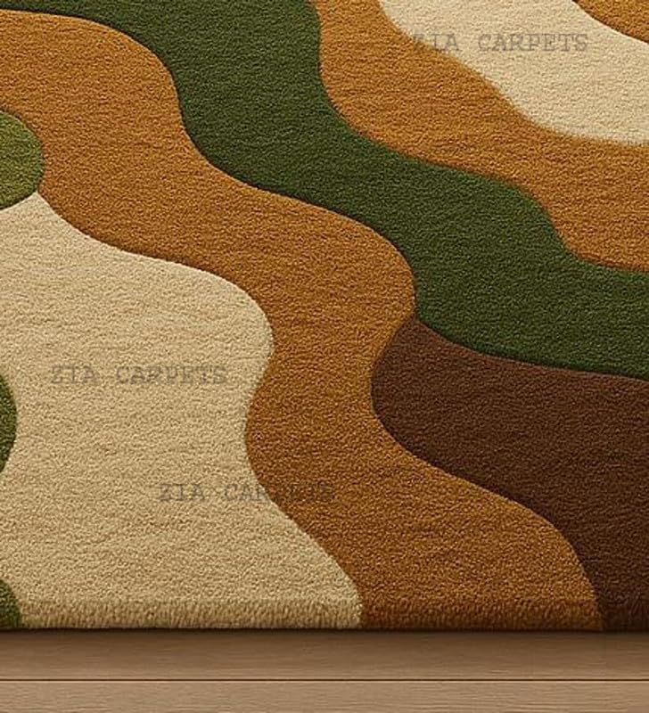 Image of zia carpets Hand Tufted Woollen Modern Collection Bedroom & Living Room Carpet Size 10 X 12 Feet