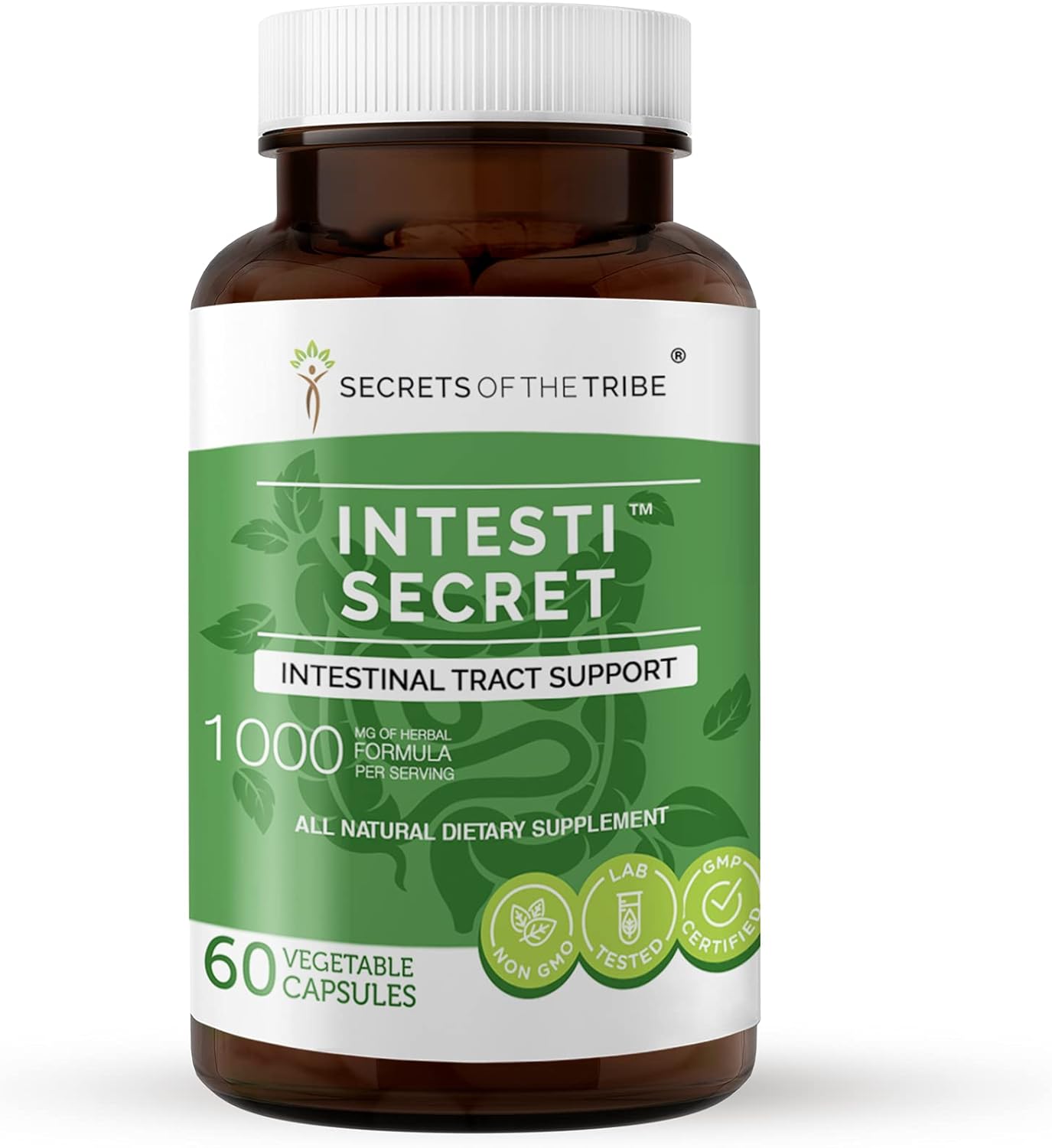 Intesti Secret, 60 Capsules, 1000 mg, Peppermint, Dandelion, Cloves, Ginger, Fennel