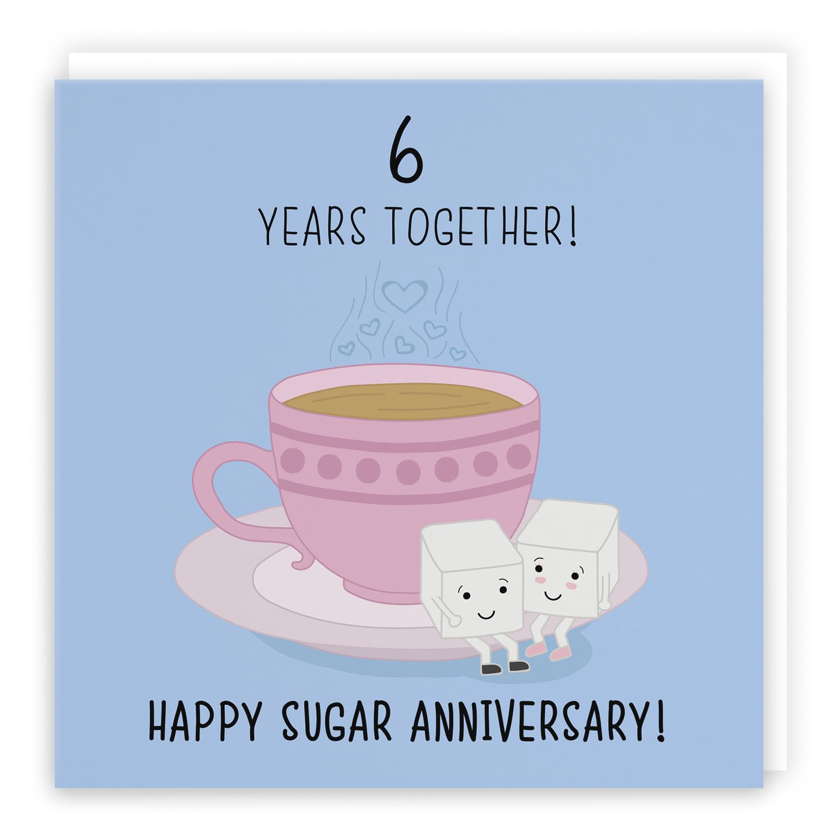 Hunts England - 6th Wedding Anniversary Card - Sugar Cubes - Happy Sugar Anniversary - 6 Years Together! - Iconic Collection - Fun Card