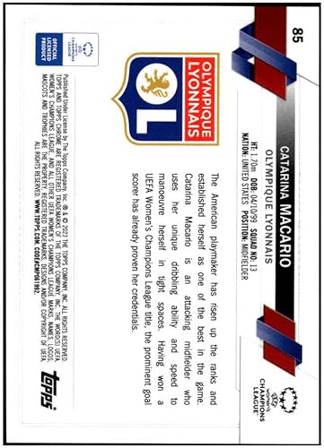 Miniatura 2 de Catarina Macario RC 2022-23 Topps Chrome UEFA Women's Champions League #85 ROOKIE NM+-MT+ Soccer
