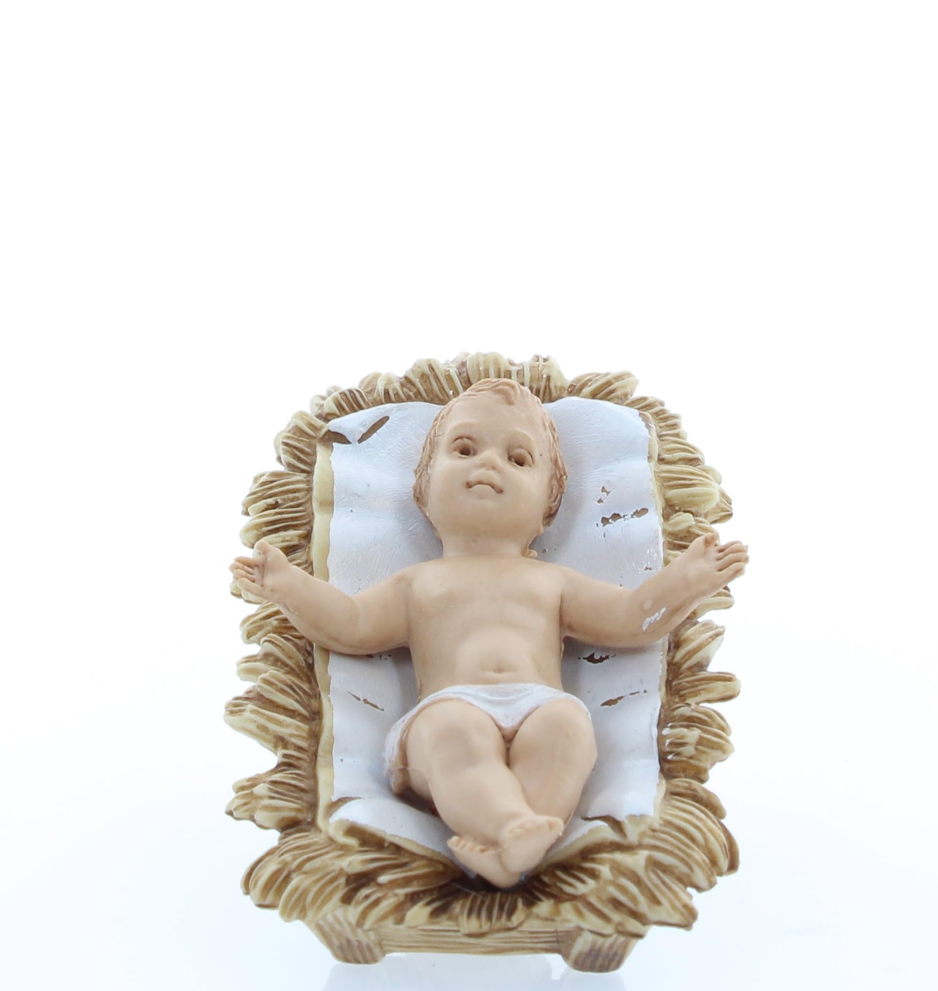 Moranduzzo Natividad 6 Figuras para Belén de 10 cm – Standard 10 – Escala 1:20 – Figuras irrompibles, pintadas a Mano, Escultor M. Landi, Made in Italy