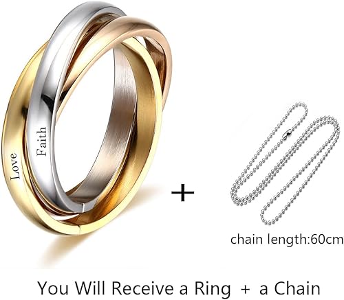 Rae Zack - Anillos giratorios de acero inoxidable para ansiedad y ansiedad, anillos para mujeres y hombres, anillo para aliviar el estrés, anillo