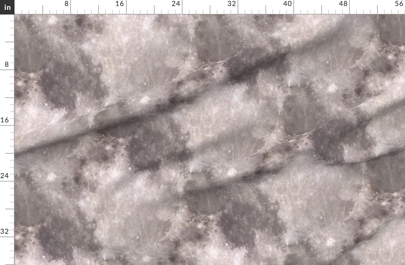 Spoonflower Fabric - Lunar Moon Texture Planet Space Map Modern Home Decor Printed on Organic Cotton Sateen Fabric by The Yard - Sewing Quilting Apparel Home Decor