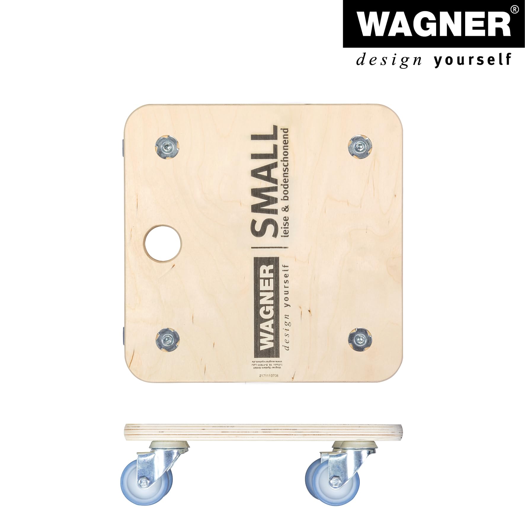 Wagner Plataforma de Carga MM 1353-29 x 29 cm - para Electrodomésticos y Muebles, 250 kg de Capacidad de Carga, Orificio de Agarre, Muy Móvil, Certificado FSC® - 20135301