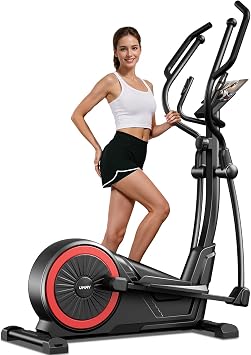 Elliptical Exercise Machine with 15.5" Stride & Heart Rate Grips,Ultra Silent Magnetic Elliptical Machine for Home with 16 Levels Resistance and LCD Monitor,400 LBS Weight Capacity