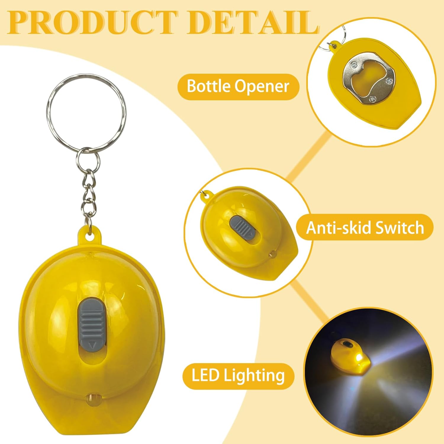 24 Pcs Construction Party Favors Keychains Mini LED Flashlight Keychains Mini Hard Hat Helmet Key Chains for Construction Truck Birthday Employees Gifts Goodie Bags Fillers Prize Supplies Decorations