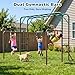 Hapfan Monkey Bars with Gymnastics Bars and Trapeze Swing, 400lbs Heavy Duty Metal Monkey Bar Set for Backyard, Weather-Resistant 3-in-1Outdoor Playset, Space-Smart Design