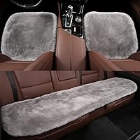 Vista 21 de LLB Fundas de asiento acolchadas de piel de oveja genuina para coches, camiones, SUV, protector de asiento cómodo, almohadilla para el asiento