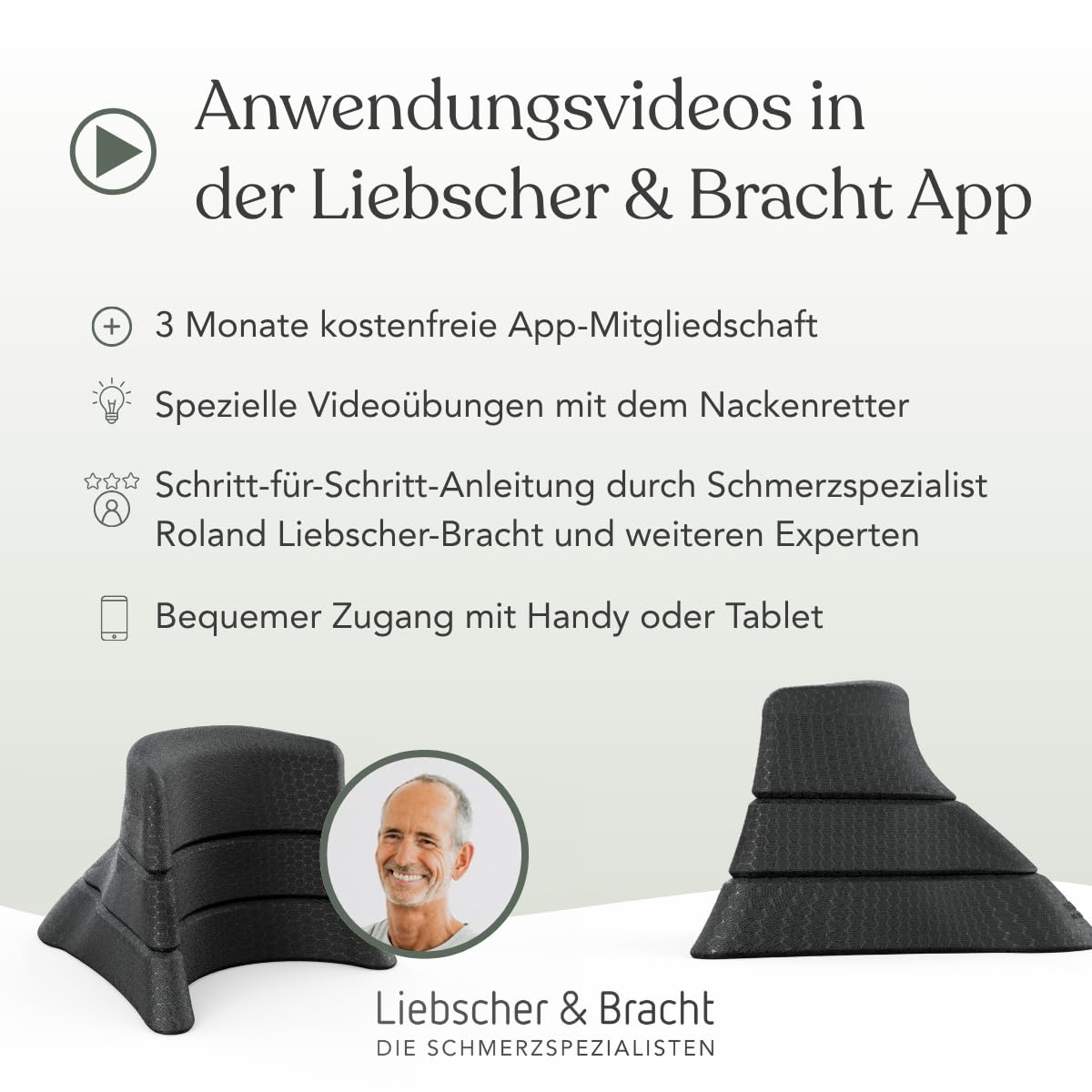 Liebscher & Bracht Salviette per il collo originale, per il supporto in caso di emicrania, vertigini, collo e mal di testa, estensore per il collo con esercizi nell'app, prodotto in Germania