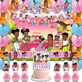 42Pack Gracies Corner Party Supplies Pack Includes，Banner，Cake Topper，Blackdrop,Balloons for Birthday Gracies party Decoration