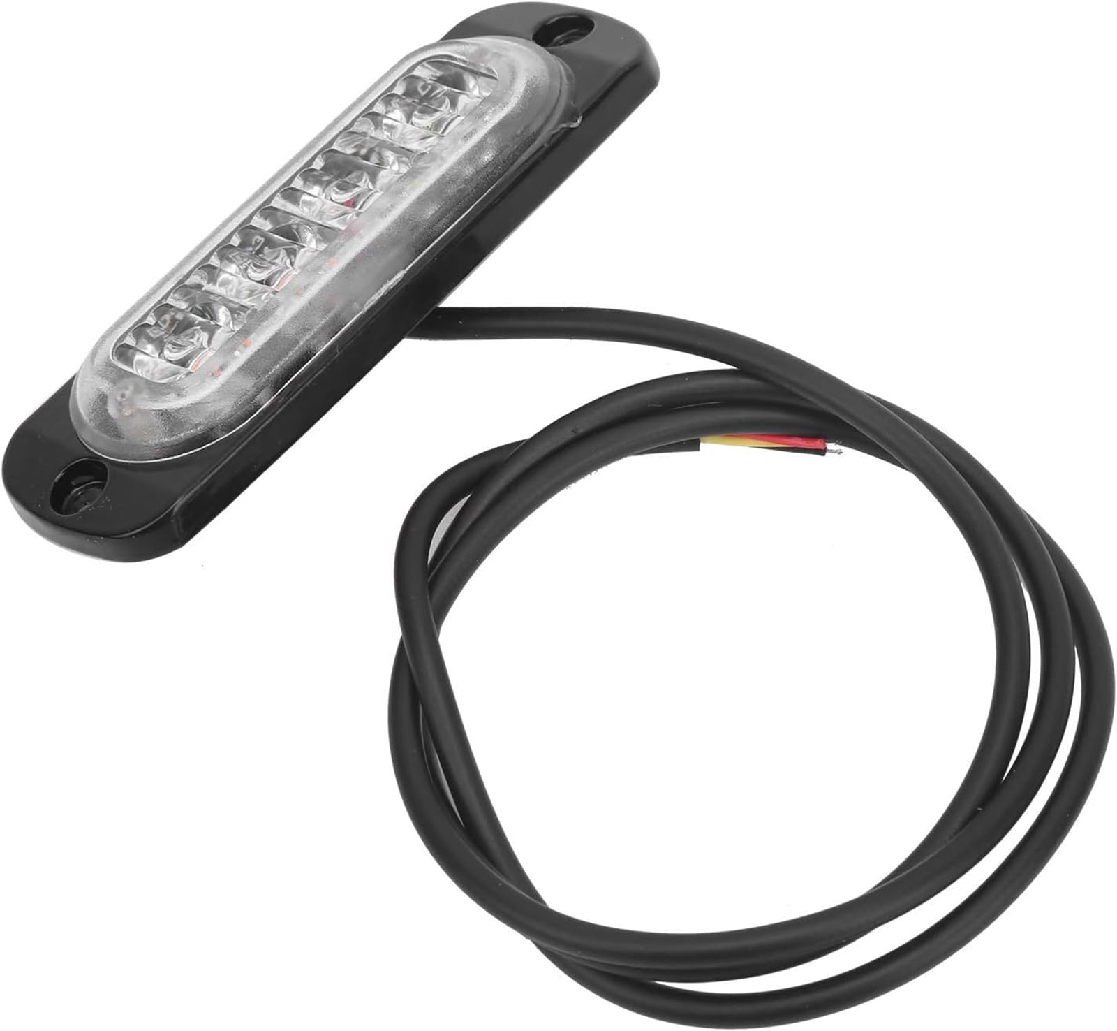 HALAMODO 4LED Ultra Thin Sync Feature Car Truck Mount Surface Caution Emergency Beacon Hazard Flash Warning Strobe Light Bar(White&yellow)