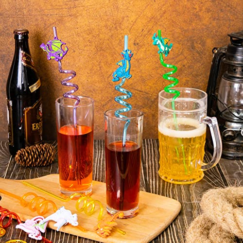 24 Pitillos Reutilizables con Diseño Dragón Colores Variados miniatura 4