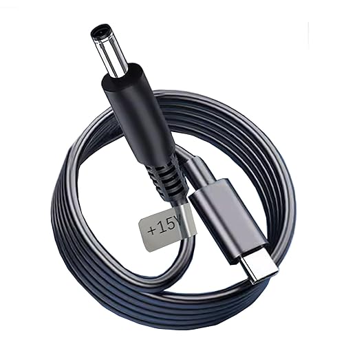 ISLOPU Cable de alimentación USB C a CC de 0.217 in x 0.083 in, entrada USB tipo C a CC cable de carga de salida de 15 V, funciona con cargador PD y