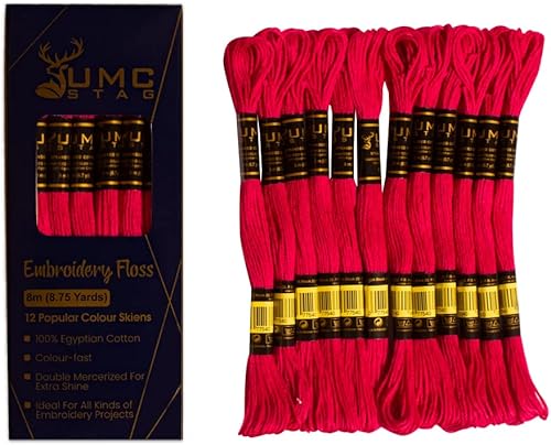 Miniatura 64 de Paquete de 12 hilos de bordado de alta calidad, madejas de 100% algodón egipcio de alta calidad, hilo de bordado de punto de cruz, algodón trenzado