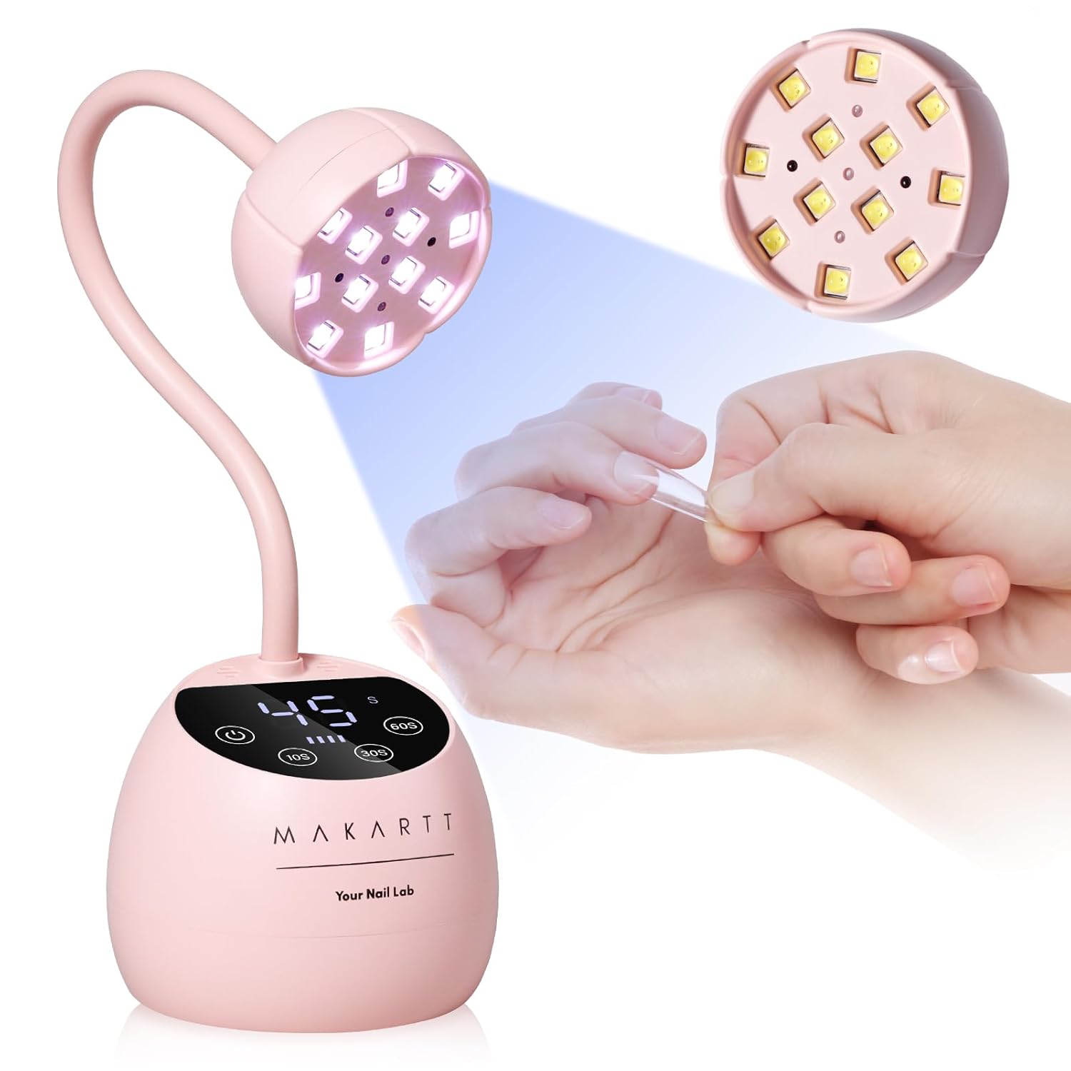 Makartt Mini UV Nagel Lampe - Mini UV lampe für gelnägel, LED Nail Lamp für Nageltrockner Nagellicht Aushärtungslampe mit 60er-Sekunden-Timer USB für Gel Nagellack, praktische Reise Gel Nagel