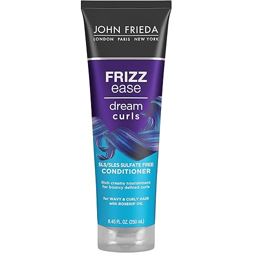 John Frieda Frizz Ease Dream Curls Conditioner, Hydrates and Defines Curly, Wavy Hair, Helps Control Frizz, SLS/SLES Sulfate Free, Enhances Natural Curls, 8.45 Fluid Ounces