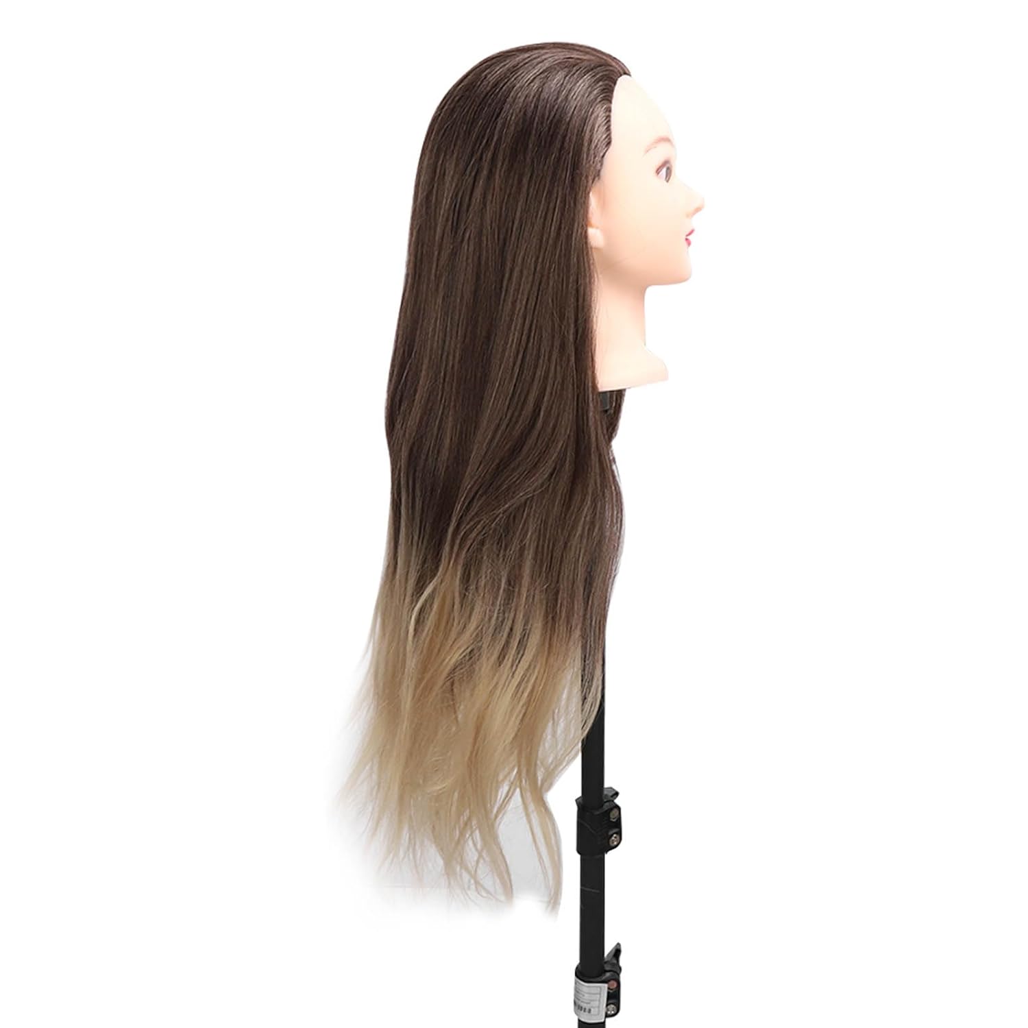 Blonde Gray Gradient Hair Mannequin Head, Hairdressing Practice Doll Head with High Temperature Synthetic Hair for Braiding Styling Training, Includes Accessories Kit for Salon