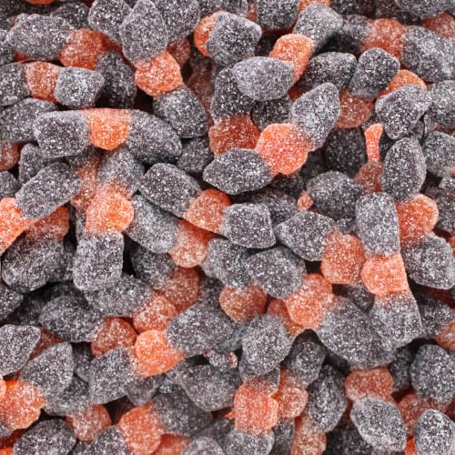 Gummy Halloween Candy Sour Bats - Sugar Sanded Grape and Orange Bat Shaped Sour Gummies - Spooky and Scary Bat Shaped Halloween Candy Gummy Treats (3 Pound)