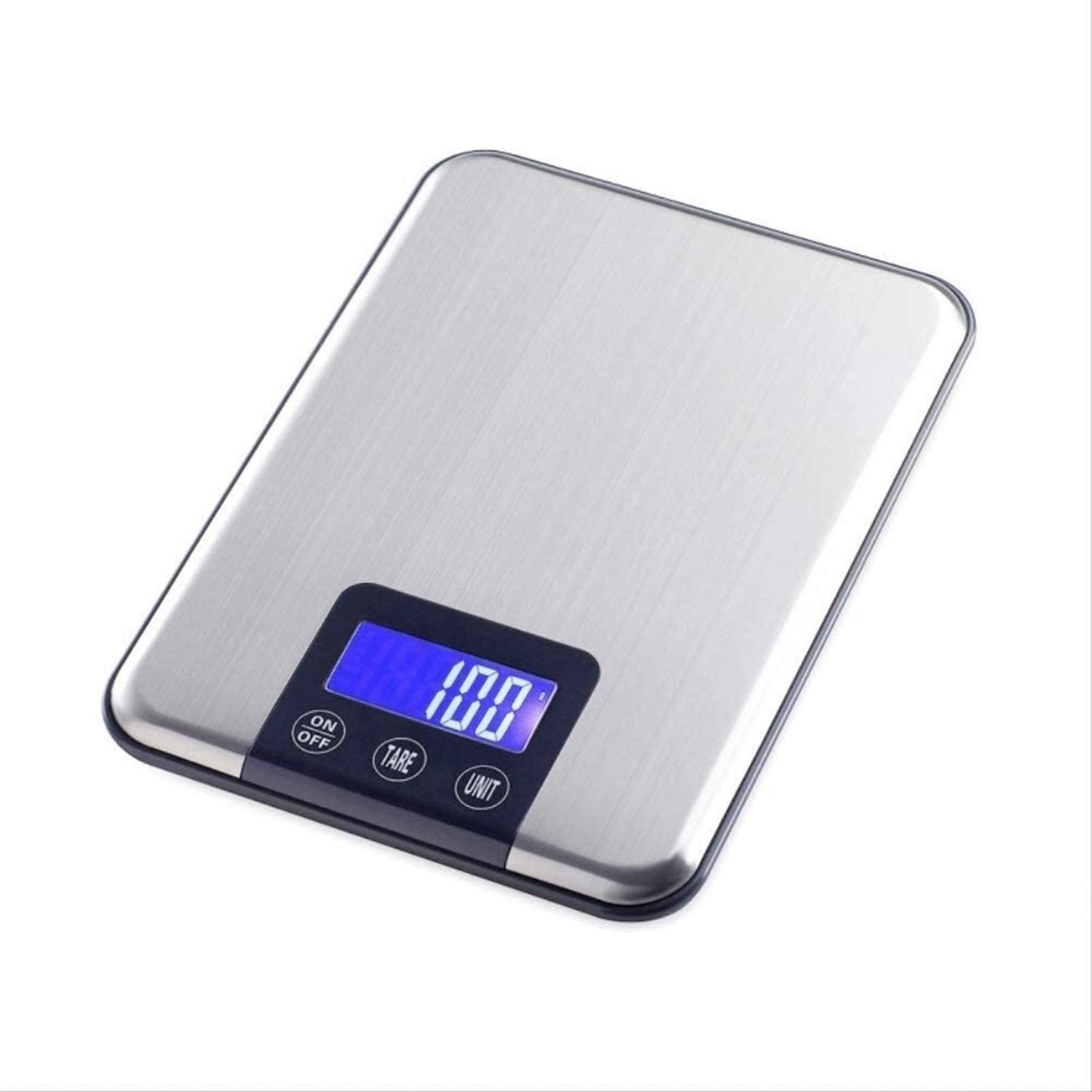 SaryEdge Digital Kitchen Scale,Ultra Thin Flat Stainless Steel Kitchen Weighing Scales Food Home Electronic Scale,15Kg / 1G,Silver,