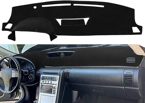 Funda para tablero de automóvil, ajuste personalizado para Infiniti G35 G35X 2003-2006 con reloj en el interior, protector de alfombra (negro) Y58
