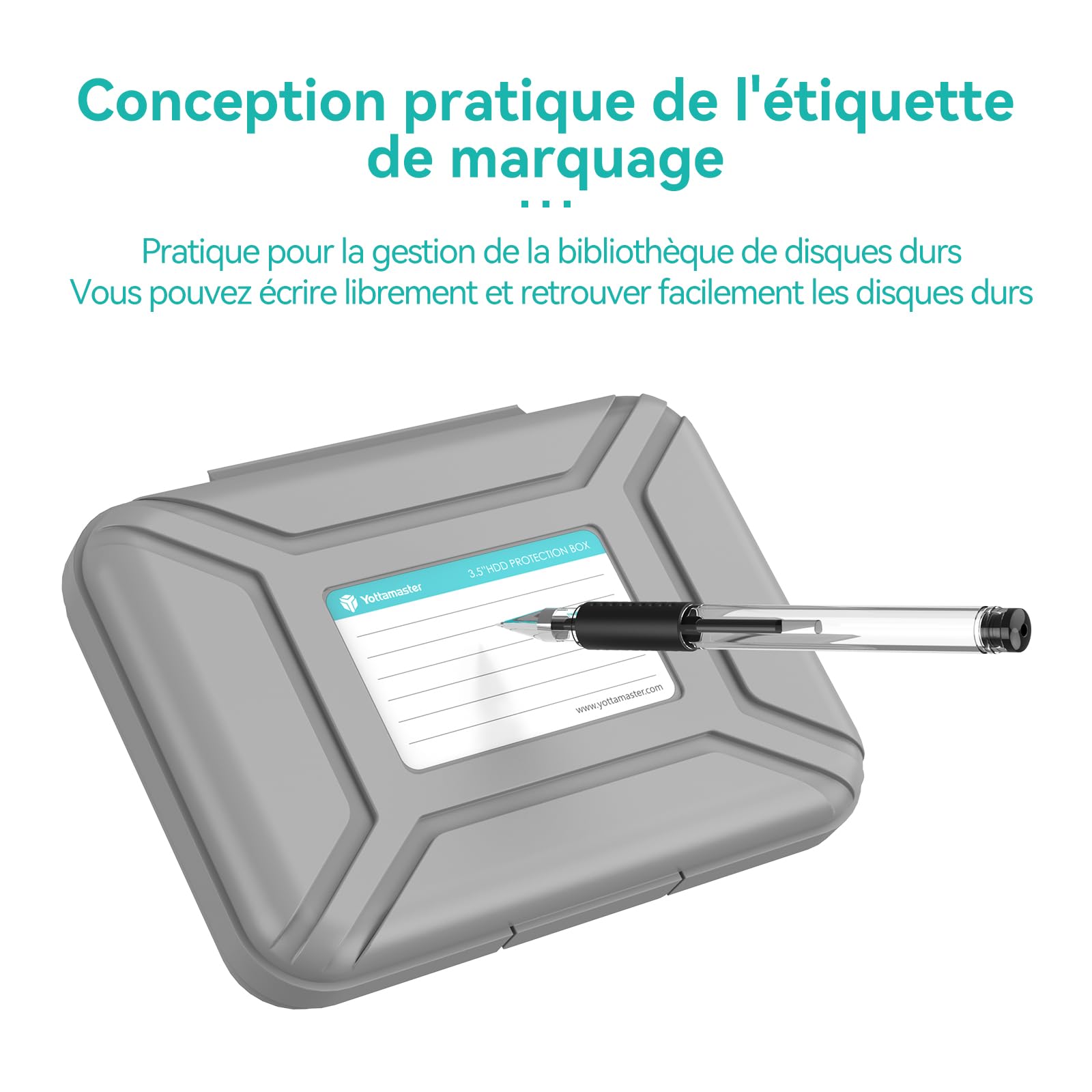 Yottamaster Etui de Protection Disque Dur 3,5 Pouces Antistatique Antichoc Anti poussière (Un Ensemble de 5)