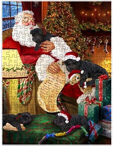 Santa Sleeping with Affenpinscher Dogs Jigsaw Puzzle for Adults - Animal Printed Interlocking Puzzle Game Artwork - Gift for Dog Lover's - 1000 Pcs 29.5"x19.7"