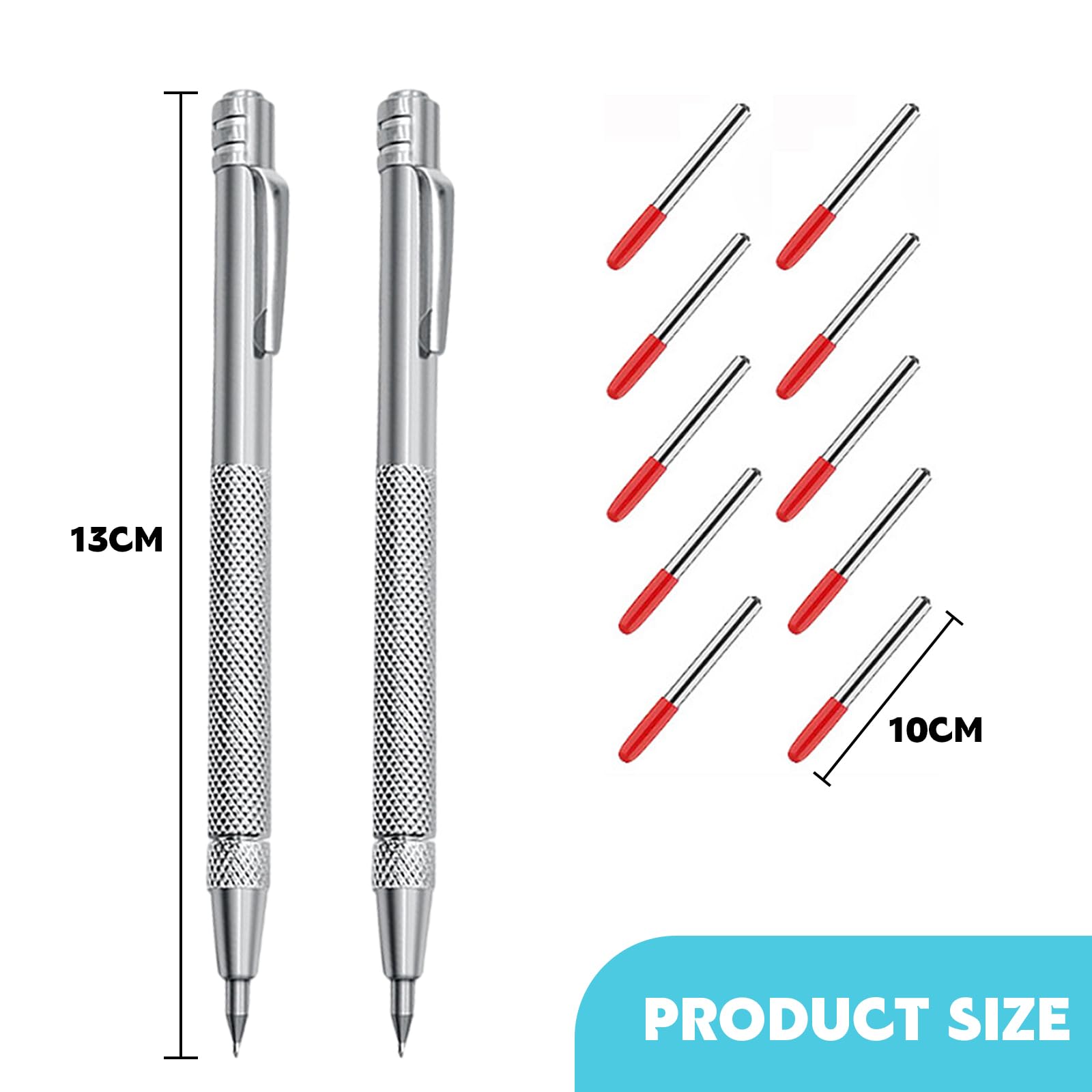 Strumento Penna Scriba in Metallo,Penna Incisione Legno,Penna per Incisione in Carburo di Tungsteno con 12 Punte di Marcatura Red Hat Extra per Vetro/Lamiera