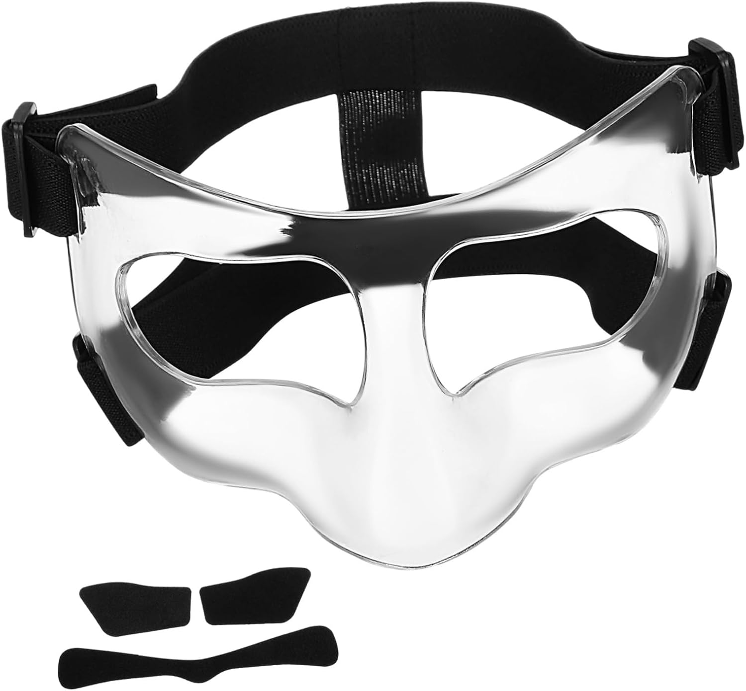 TOYANDONA Clear Adjustable Nose Guard for Sports Basketball Baseball Face Mask Durable Protective Gear for Broken Nose with Unobstructed Visibility Use
