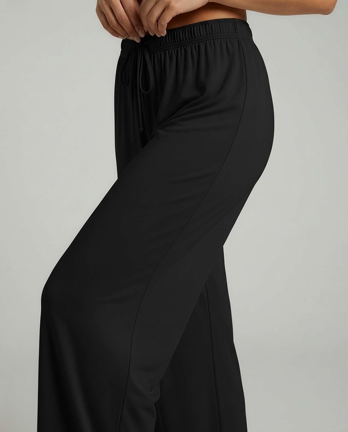 Real Essentials 3 Pack: Women's Soft Palazzo Pants - Wide Leg Yoga Casual Loungewear Pajama Pj Bottoms (Plus Available) - Image 4